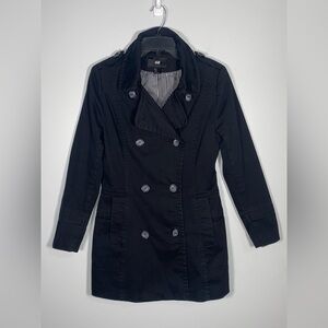 H&M Women's Elegant Black Trench Coat